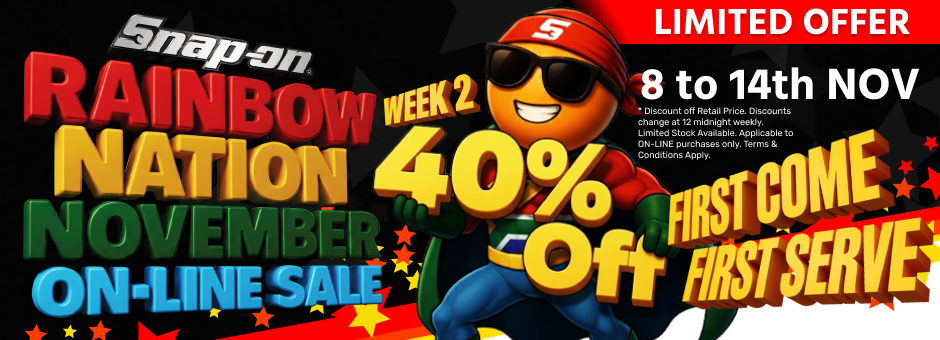 Snap-on Rainbow November ON-LINE Sale - First Come First Serve Week Two 40 PERCENT OFF